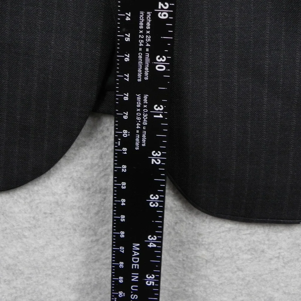 Jos A Bank Blazer Mens 44R Wool 2-Button Suit Jacket Coat Formal Gray Striped